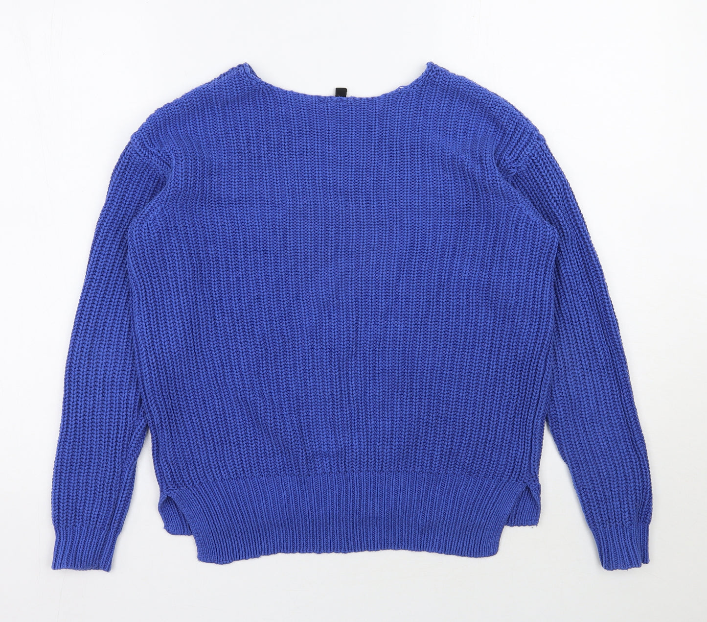 H&M Womens Blue Round Neck  Cotton Pullover Jumper Size 6