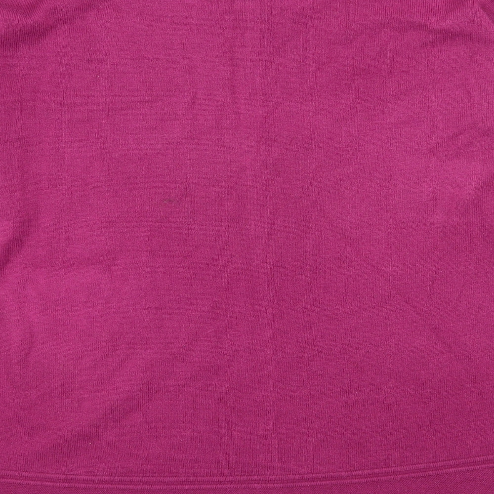 Vida Vi  Womens Pink Mock Neck  Acrylic Pullover Jumper Size M