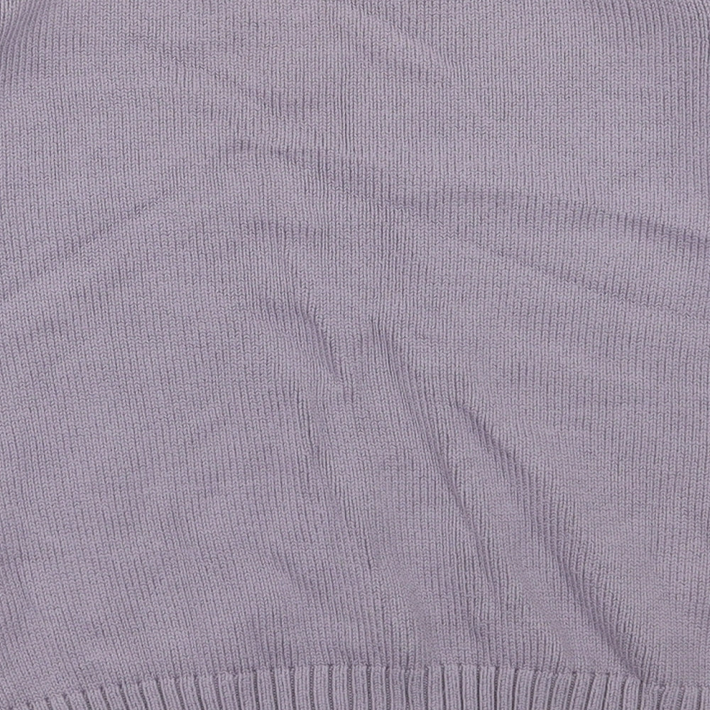 Marks and Spencer Womens Purple Boat Neck  Cotton Pullover Jumper Size 12