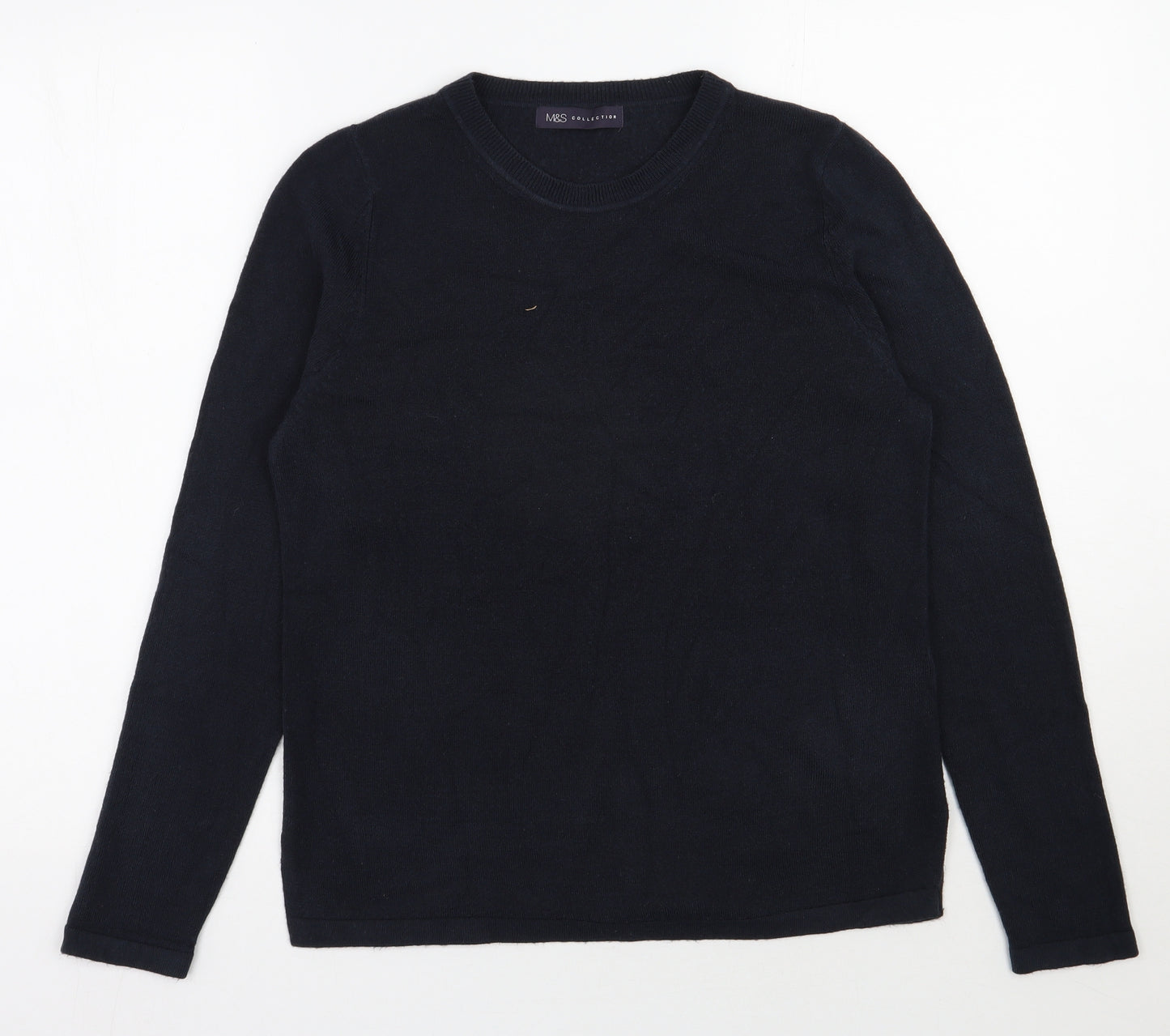 Marks and Spencer Womens Blue Round Neck  Acrylic Pullover Jumper Size 12