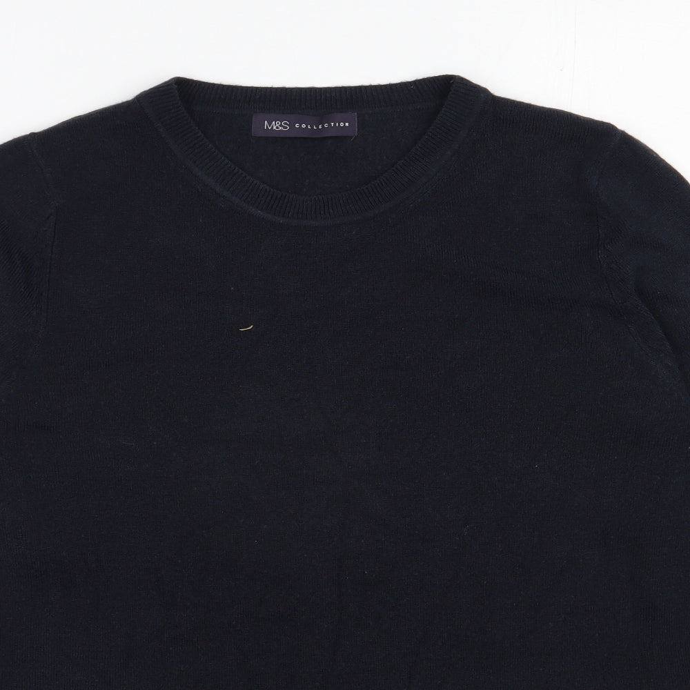 Marks and Spencer Womens Blue Round Neck  Acrylic Pullover Jumper Size 12