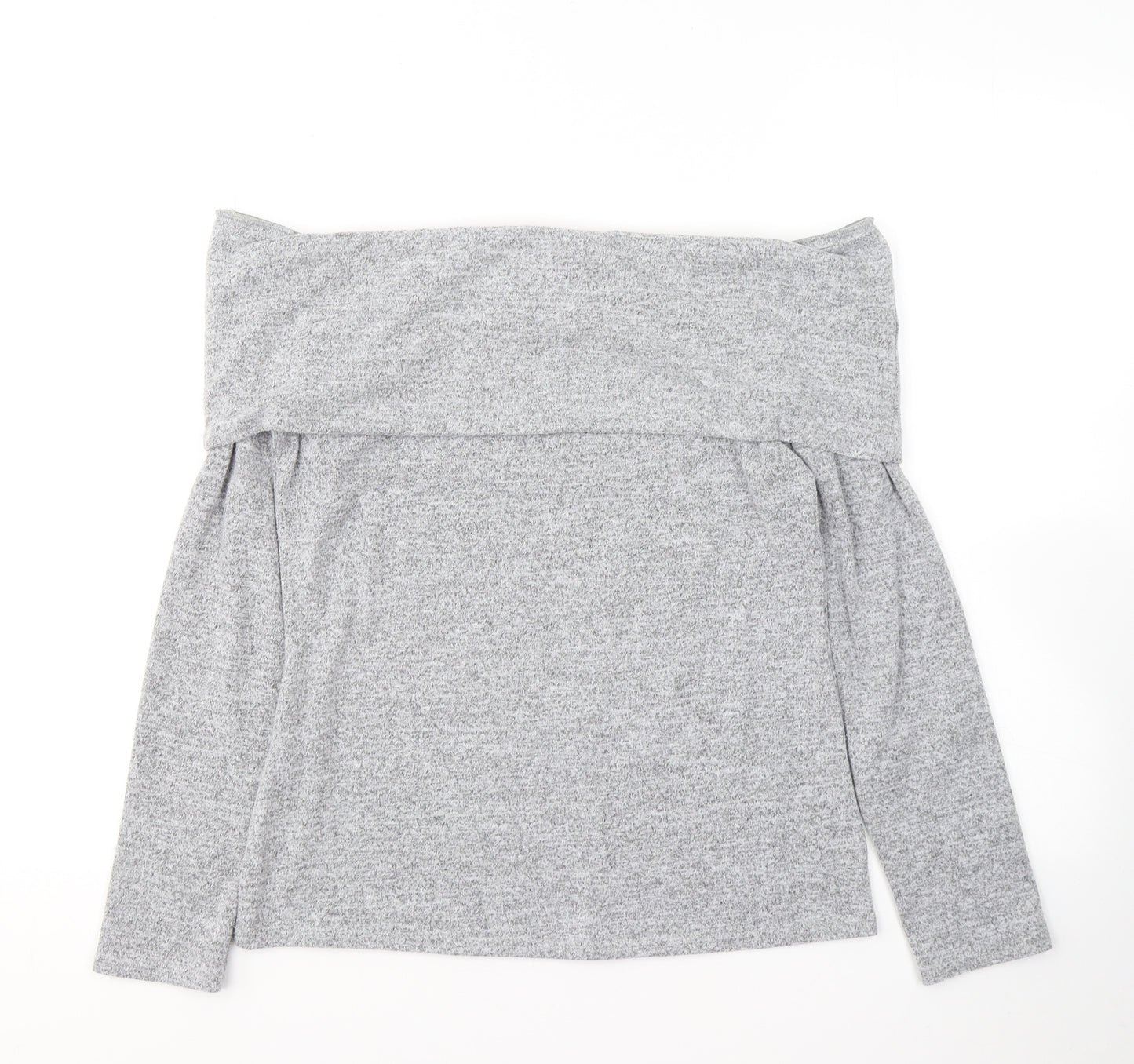 Dorothy Perkins Womens Grey  Polyester Basic Blouse Size 14 Off the Shoulder