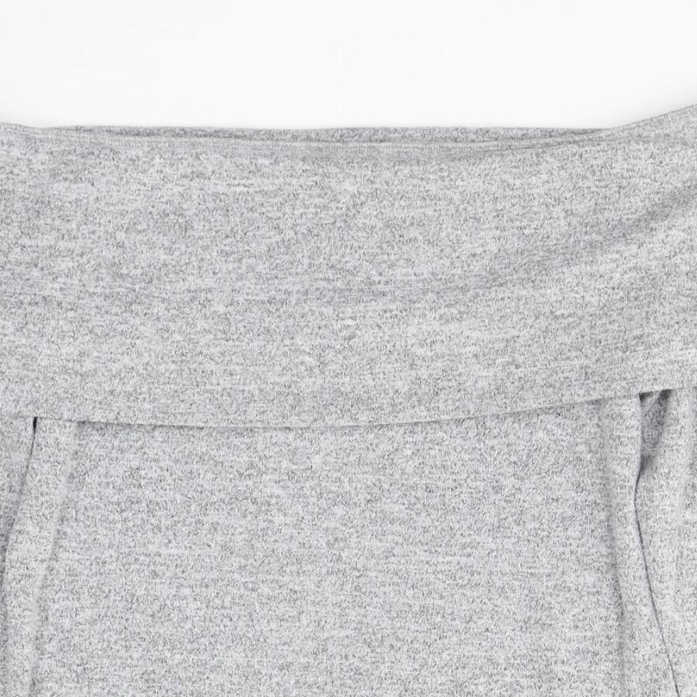 Dorothy Perkins Womens Grey  Polyester Basic Blouse Size 14 Off the Shoulder