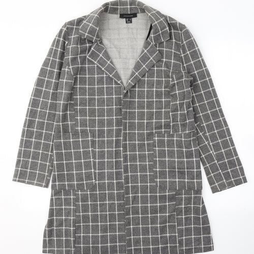 Atmosphere Womens Grey Plaid  Jacket Blazer Size 10