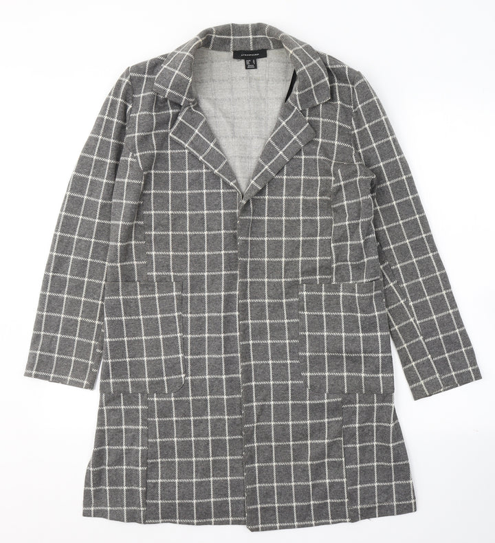 Atmosphere Womens Grey Plaid  Jacket Blazer Size 10