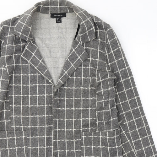 Atmosphere Womens Grey Plaid  Jacket Blazer Size 10