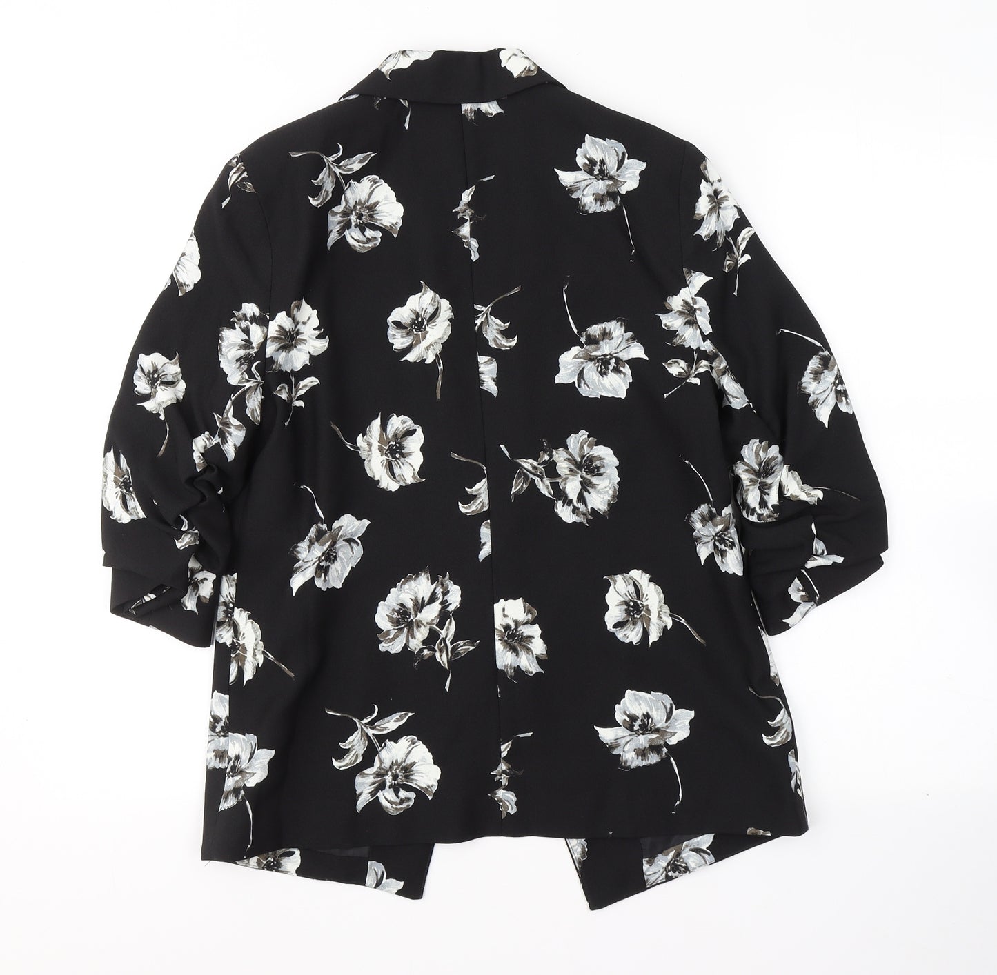 Peacocks Womens Black Floral  Jacket Blazer Size 10