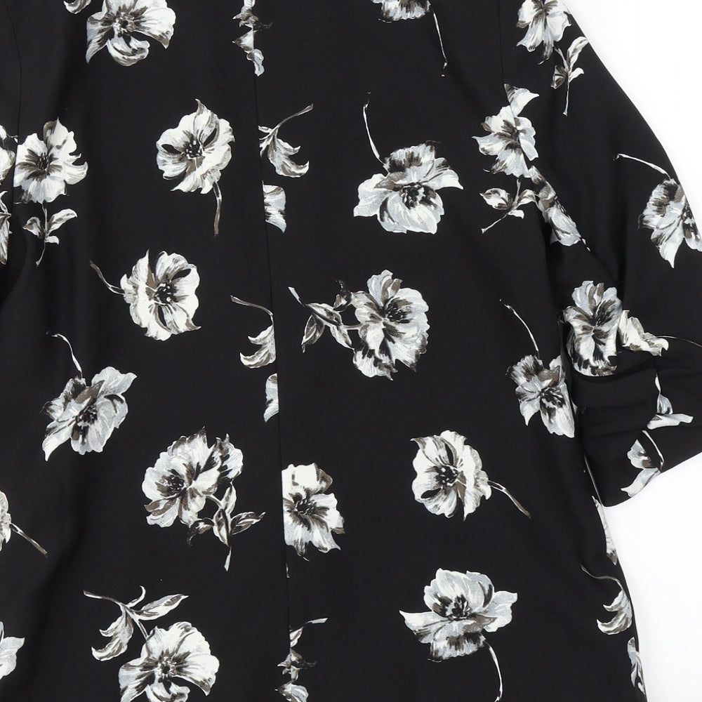 Peacocks Womens Black Floral  Jacket Blazer Size 10