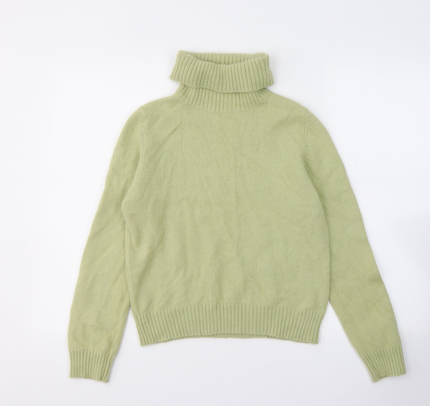 Marks and Spencer Womens Green Roll Neck  Wool Pullover Jumper Size 12