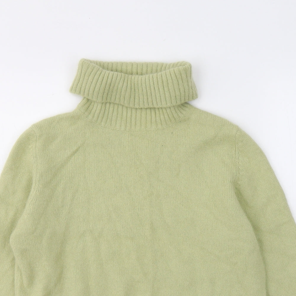 Marks and Spencer Womens Green Roll Neck  Wool Pullover Jumper Size 12