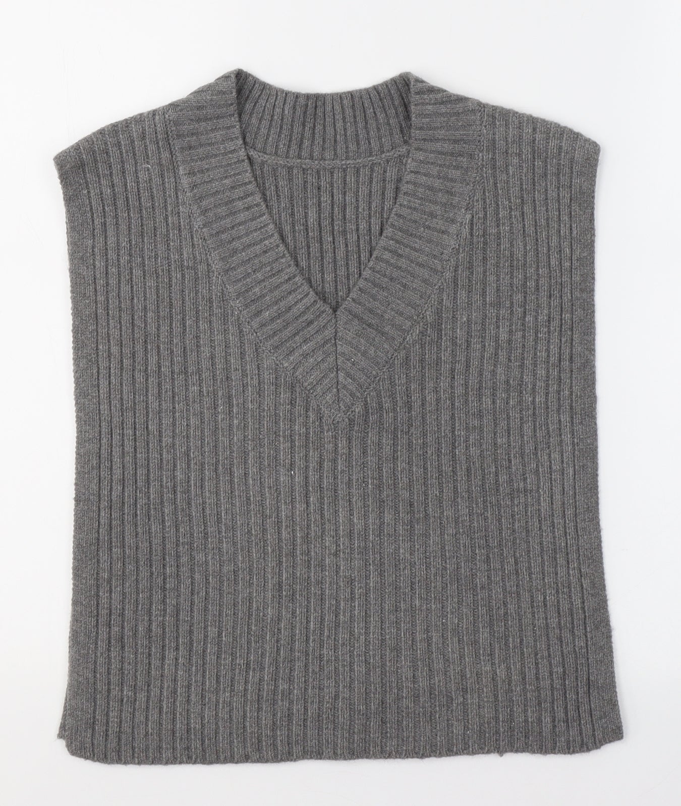 Primark Womens Grey V-Neck  Polyester Cape Jumper One Size