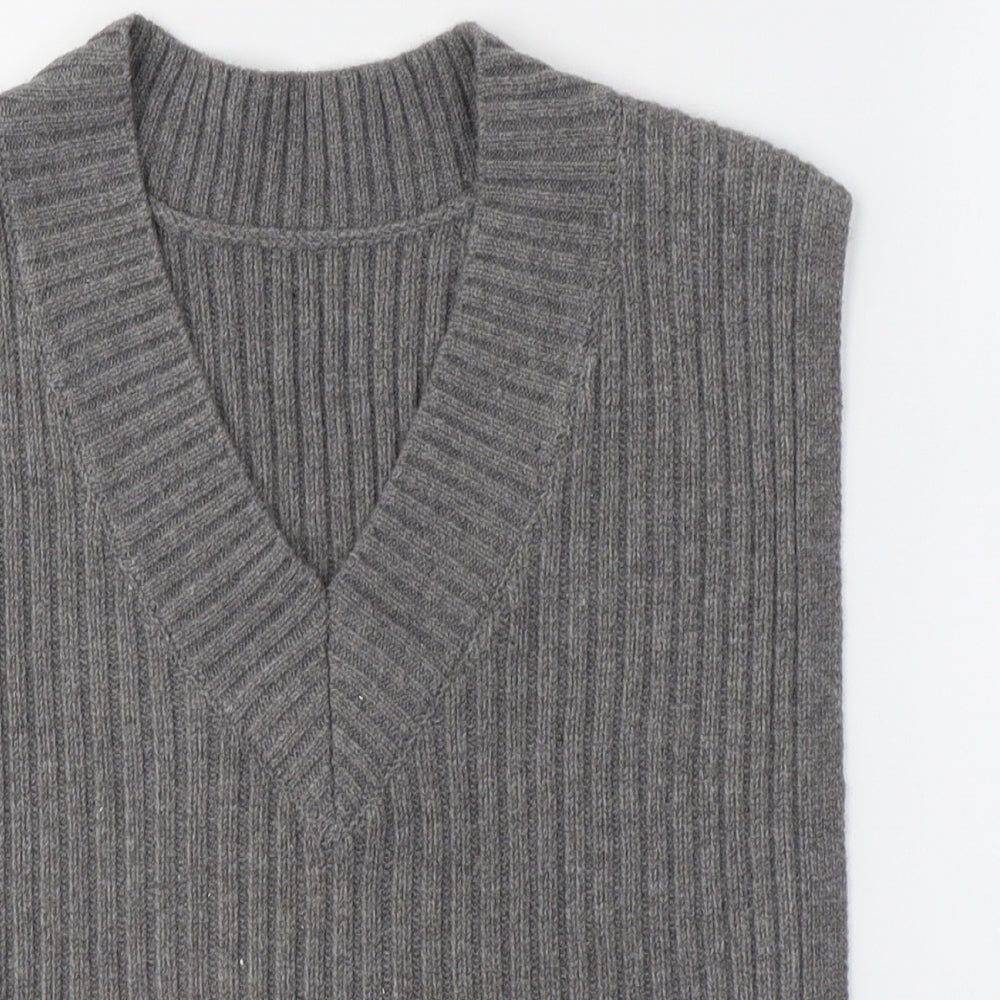 Primark Womens Grey V-Neck  Polyester Cape Jumper One Size
