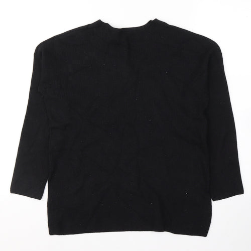 TU Womens Black Round Neck  Viscose Pullover Jumper Size 8