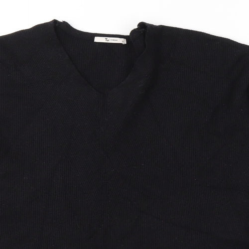 TU Womens Black Round Neck  Viscose Pullover Jumper Size 8