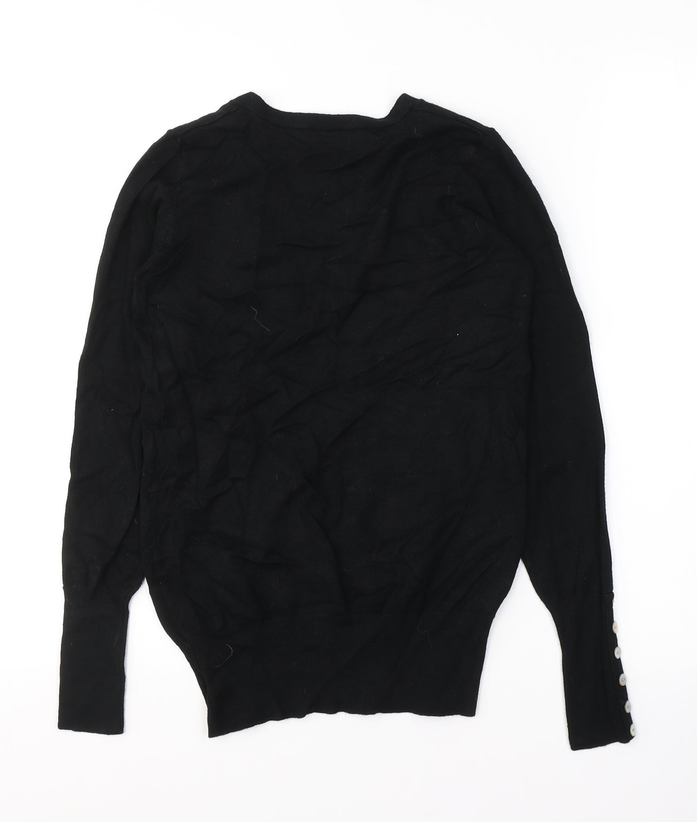 Papaya Womens Black  Viscose Jersey Blouse Size 8 V-Neck
