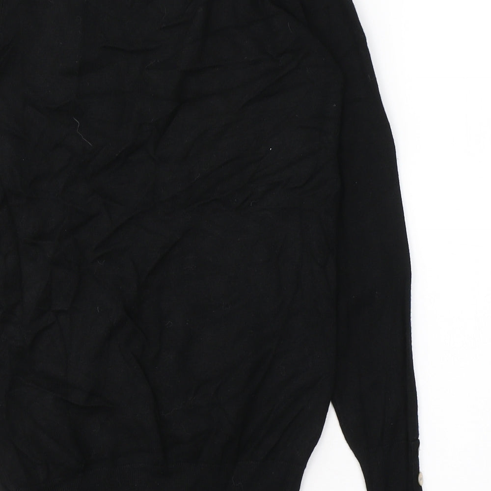 Papaya Womens Black  Viscose Jersey Blouse Size 8 V-Neck