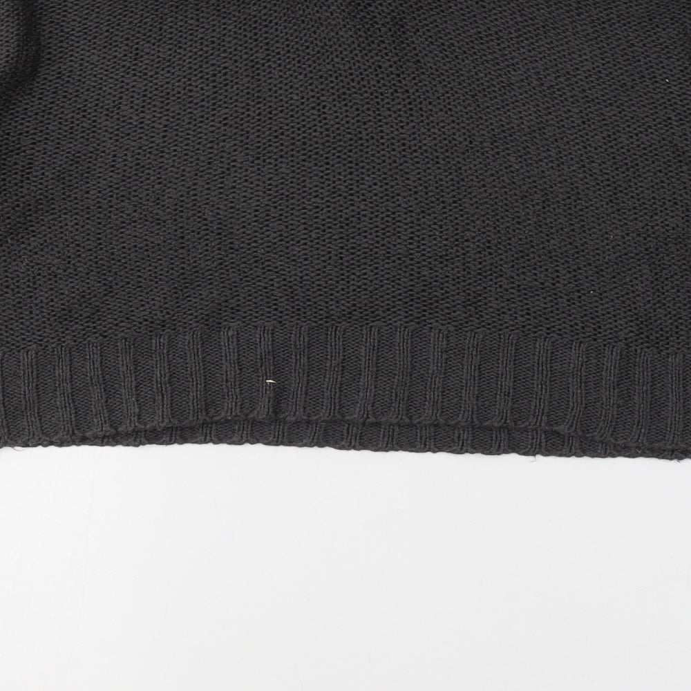 Boohoo Womens Grey Roll Neck  Acrylic Pullover Jumper Size M
