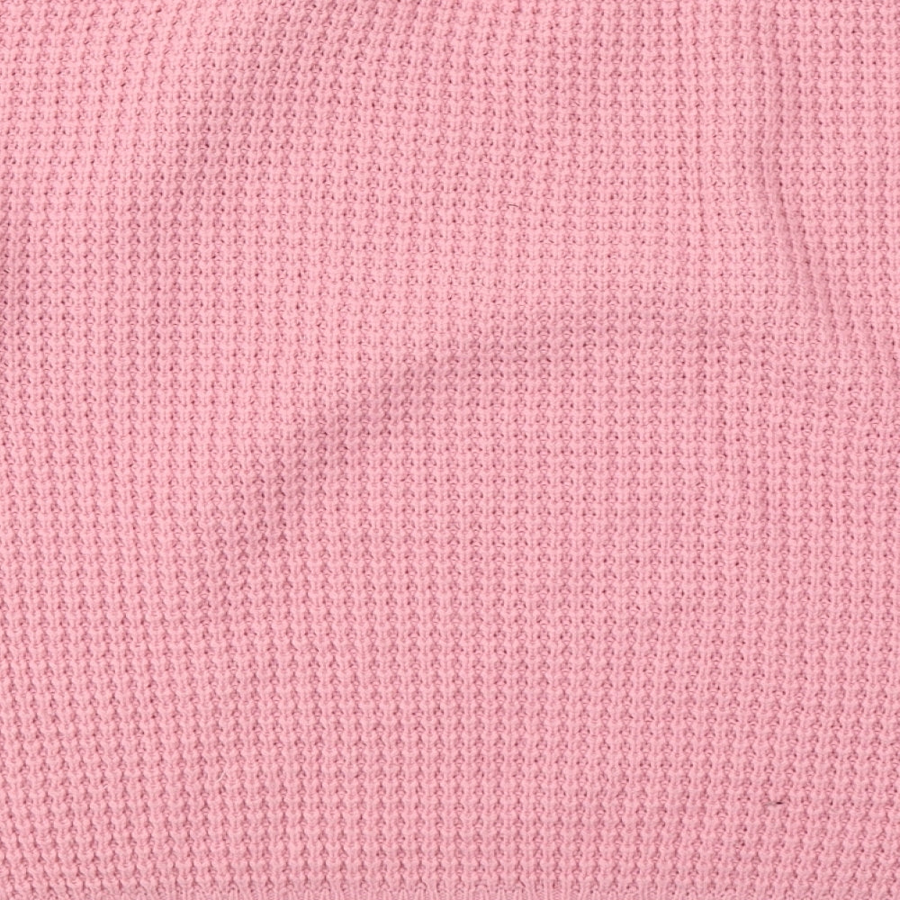 Topshop Womens Pink Round Neck  Acrylic Pullover Jumper Size 8