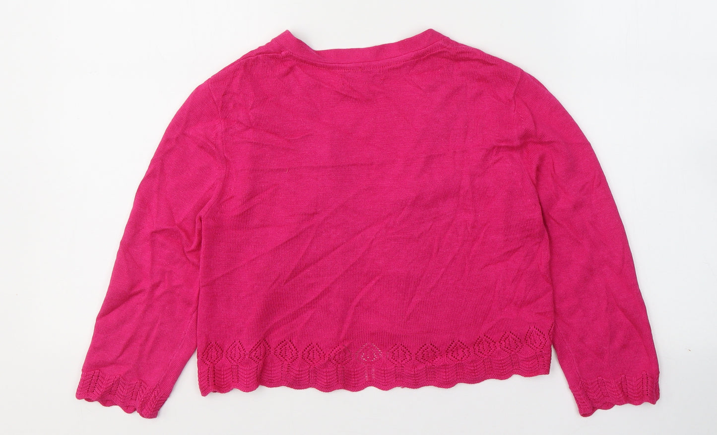 Monsoon Womens Pink V-Neck  Viscose Cardigan Jumper Size S