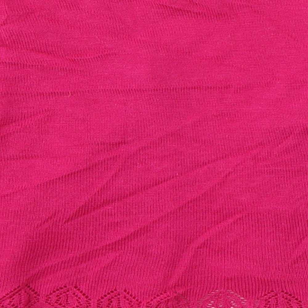 Monsoon Womens Pink V-Neck  Viscose Cardigan Jumper Size S