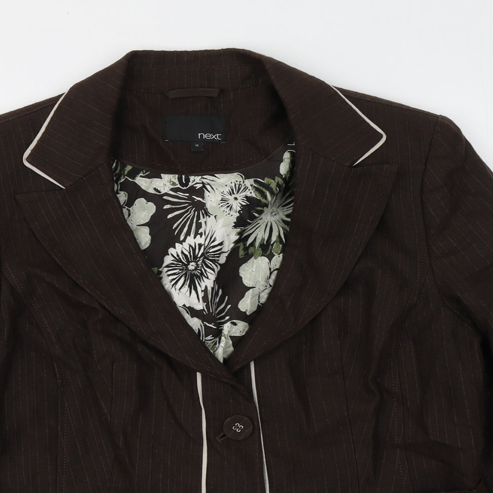 NEXT Womens Brown   Jacket Blazer Size 16  Button