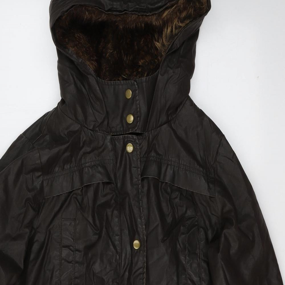 Marks and Spencer Womens Brown   Parka Jacket Size 14  Zip