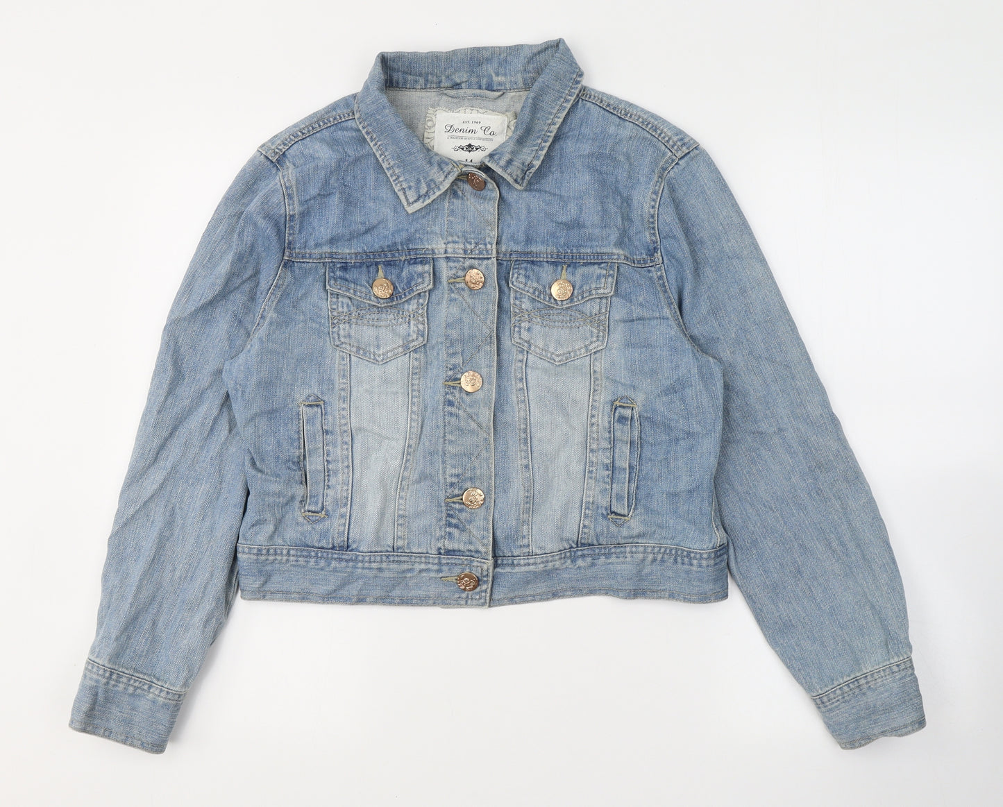 Denim & Co. Womens Blue   Jacket  Size 14  Button