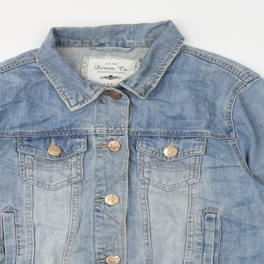 Denim & Co. Womens Blue   Jacket  Size 14  Button