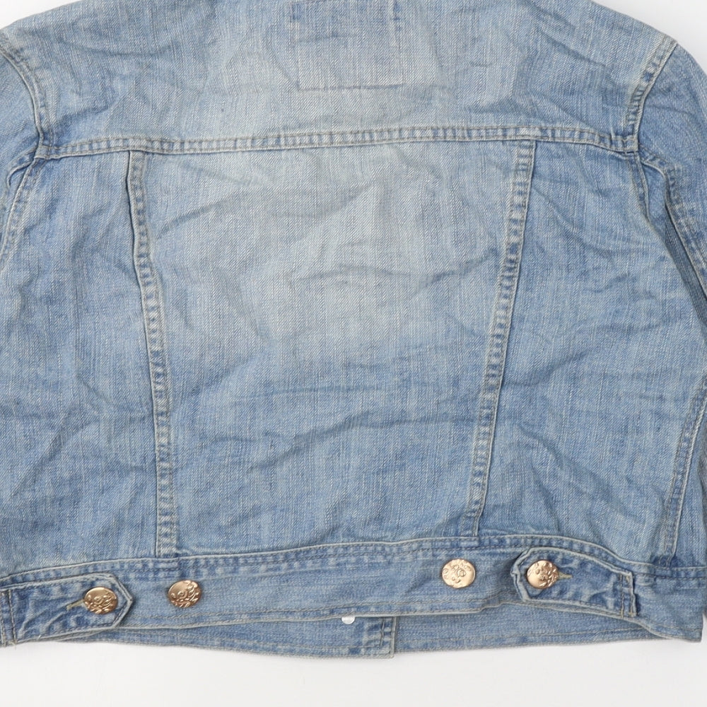 Denim & Co. Womens Blue   Jacket  Size 14  Button