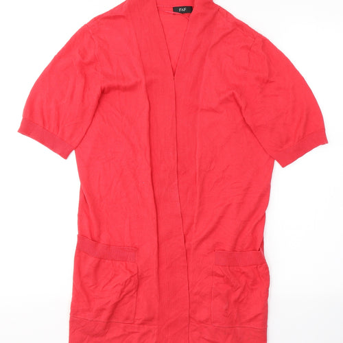 F&F Womens Red  Cotton Basic T-Shirt Size 14 V-Neck