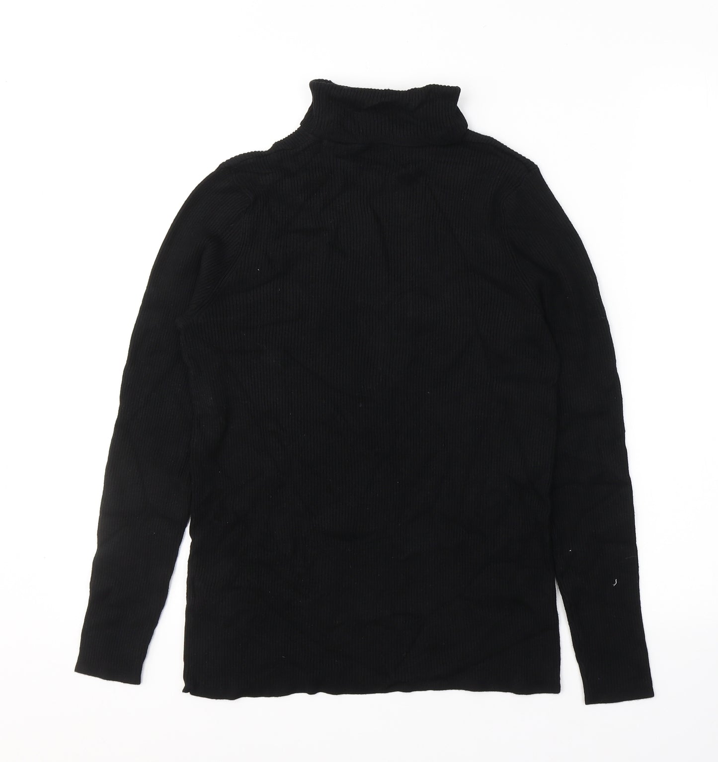 Marks and Spencer Womens Black Roll Neck  Viscose Pullover Jumper Size 16