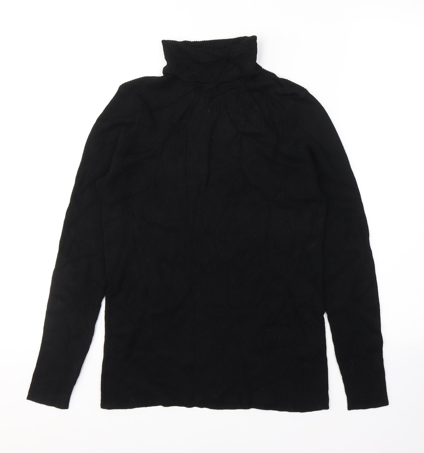 Marks and Spencer Womens Black Roll Neck  Viscose Pullover Jumper Size 16