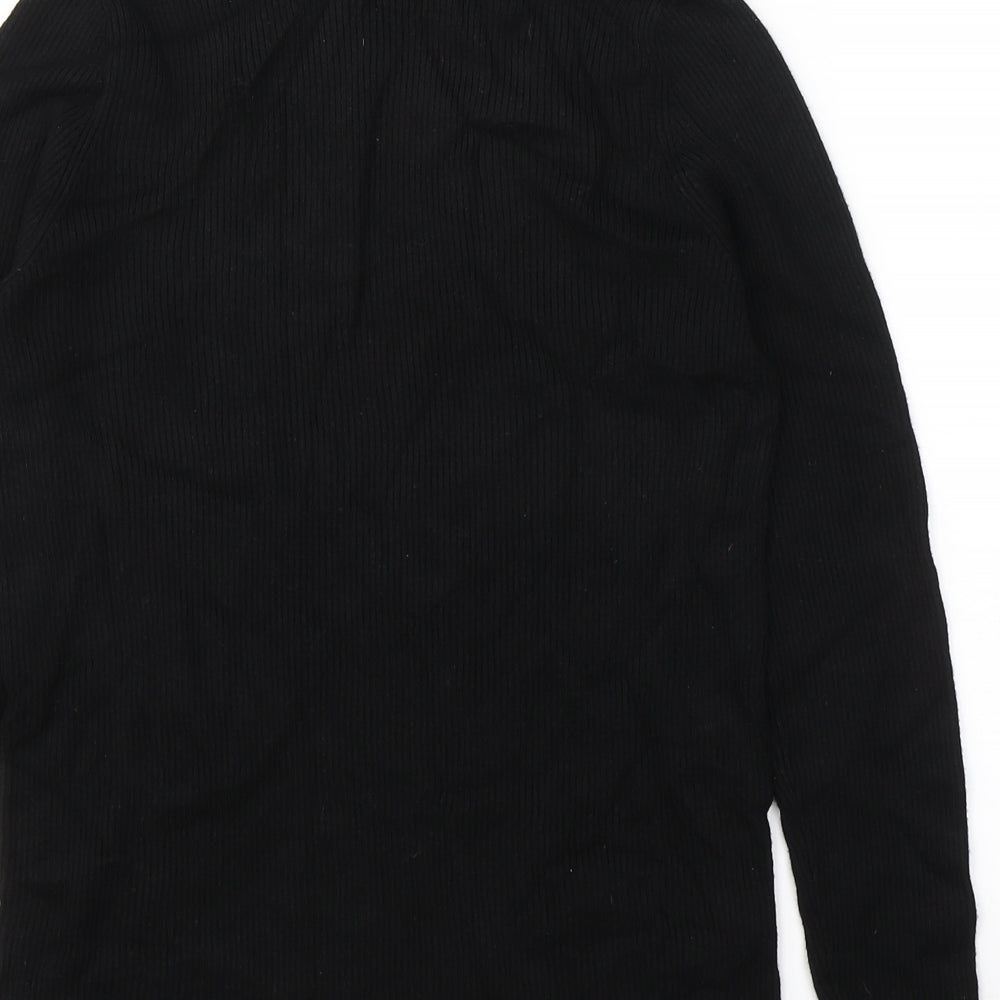 Marks and Spencer Womens Black Roll Neck  Viscose Pullover Jumper Size 16