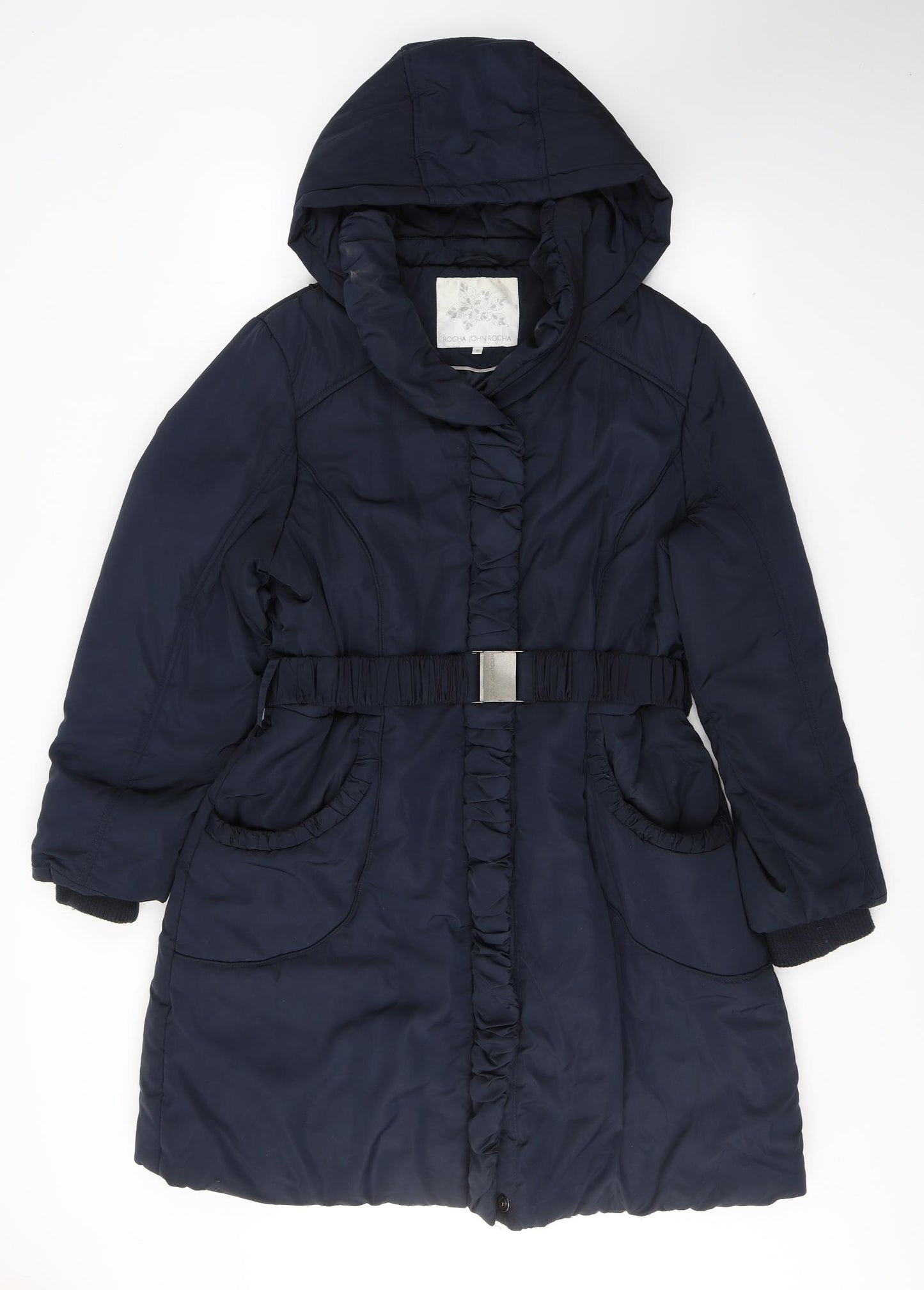 John Rocha Womens Blue   Puffer Jacket Coat Size 18  Zip