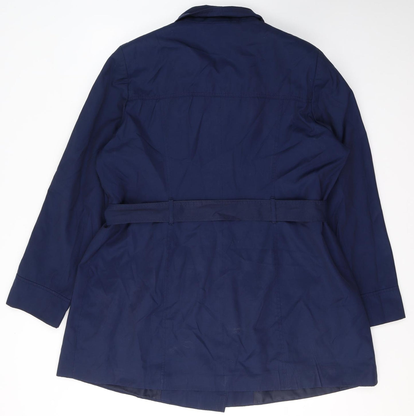 TU Womens Blue   Trench Coat Coat Size 22  Button