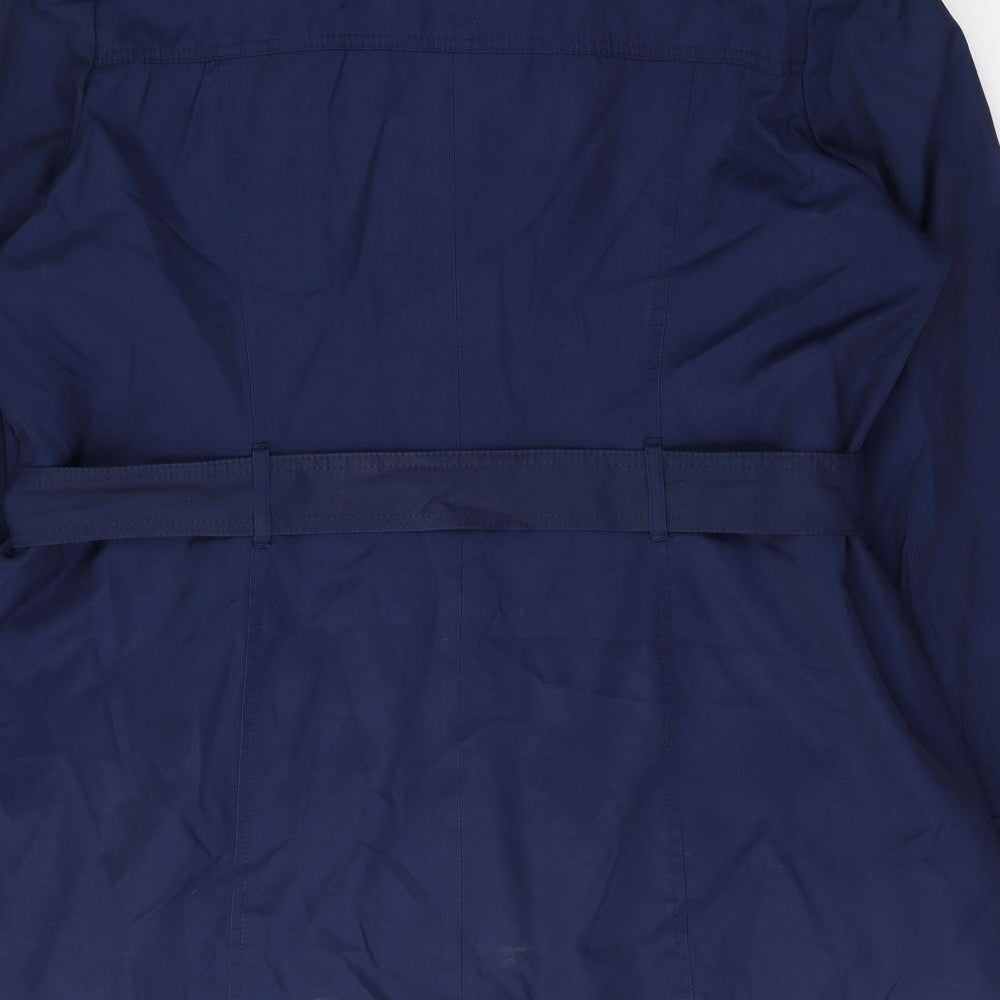 TU Womens Blue   Trench Coat Coat Size 22  Button