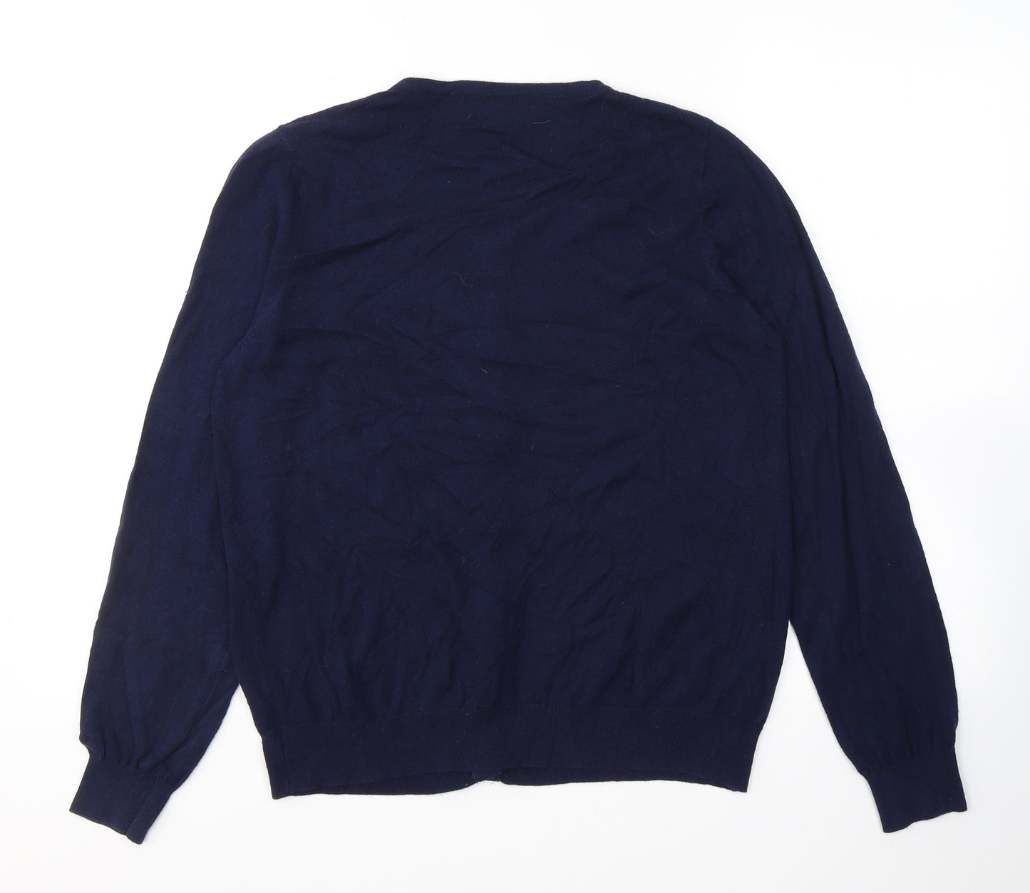 NEXT Womens Blue Round Neck  Cotton Cardigan Jumper Size 16