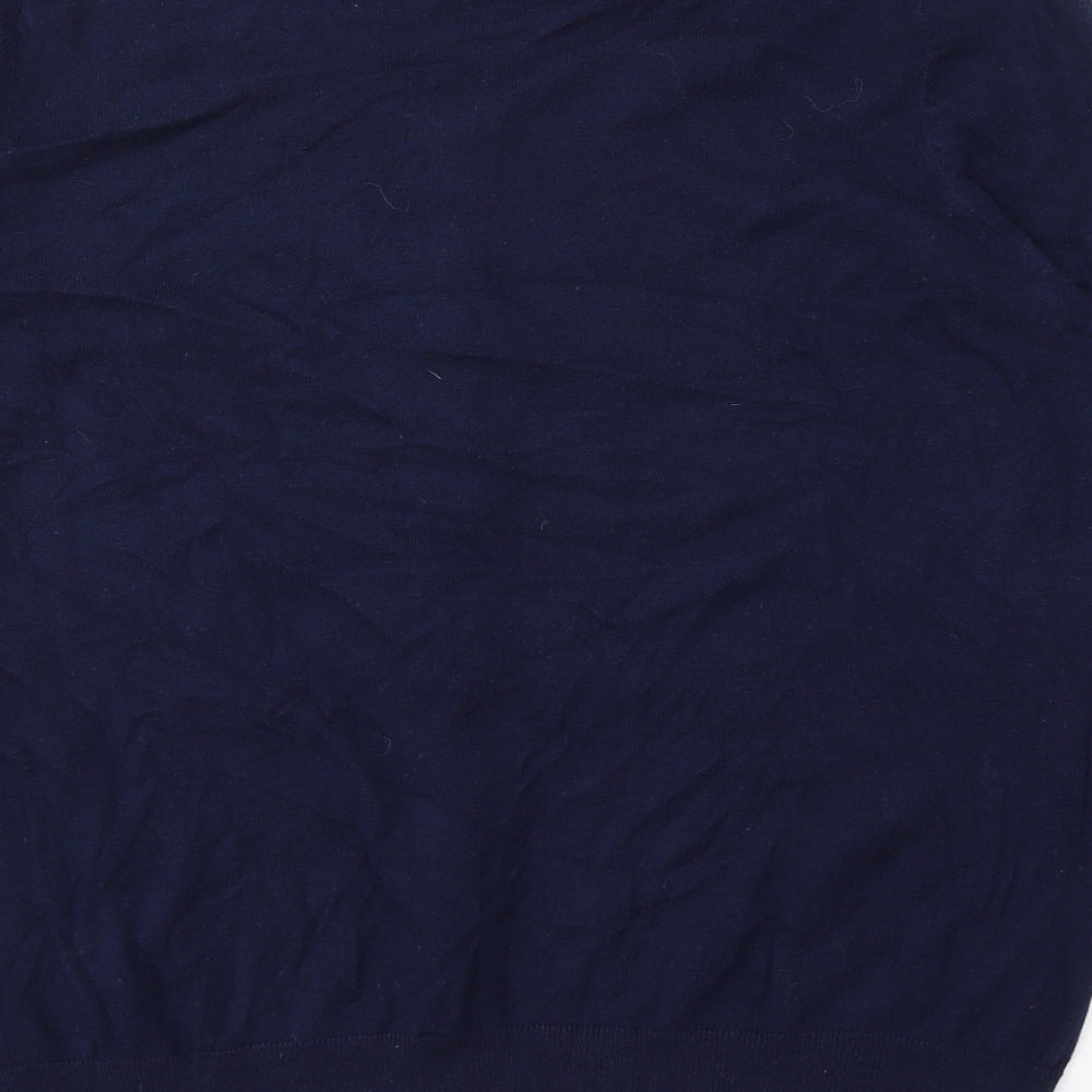 NEXT Womens Blue Round Neck  Cotton Cardigan Jumper Size 16