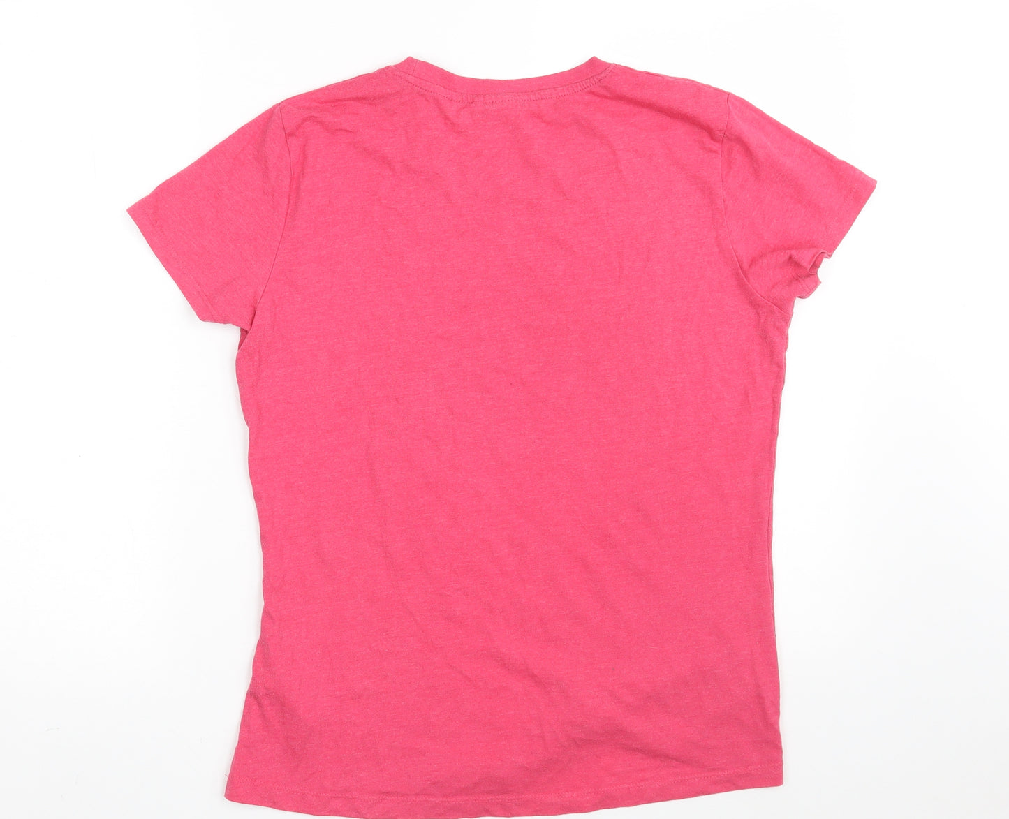 Lee Cooper Womens Pink  Cotton Basic T-Shirt Size 14 Round Neck