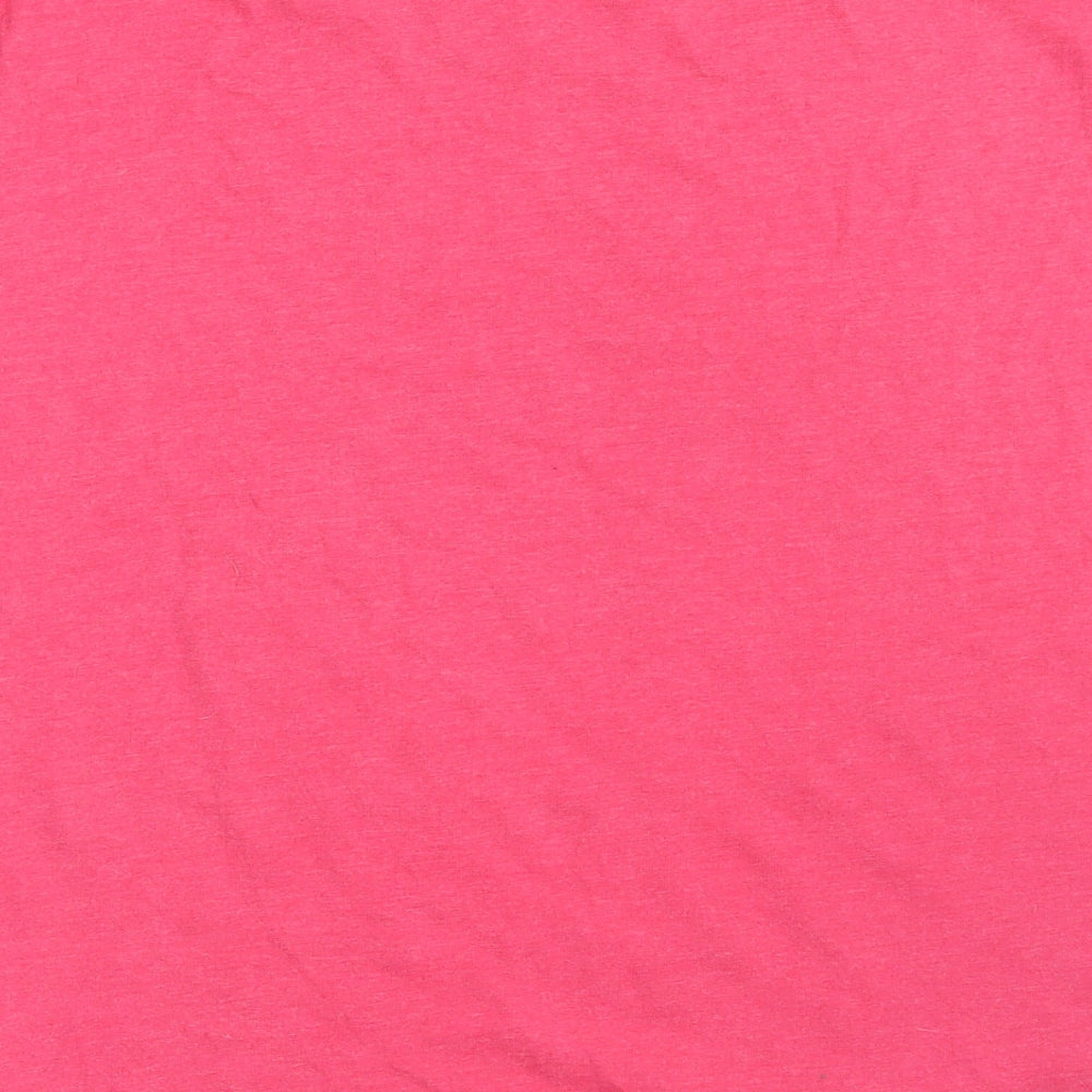 Lee Cooper Womens Pink  Cotton Basic T-Shirt Size 14 Round Neck