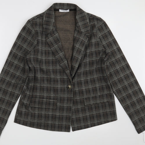 Pieces Womens Grey Check  Jacket  Size M  Button