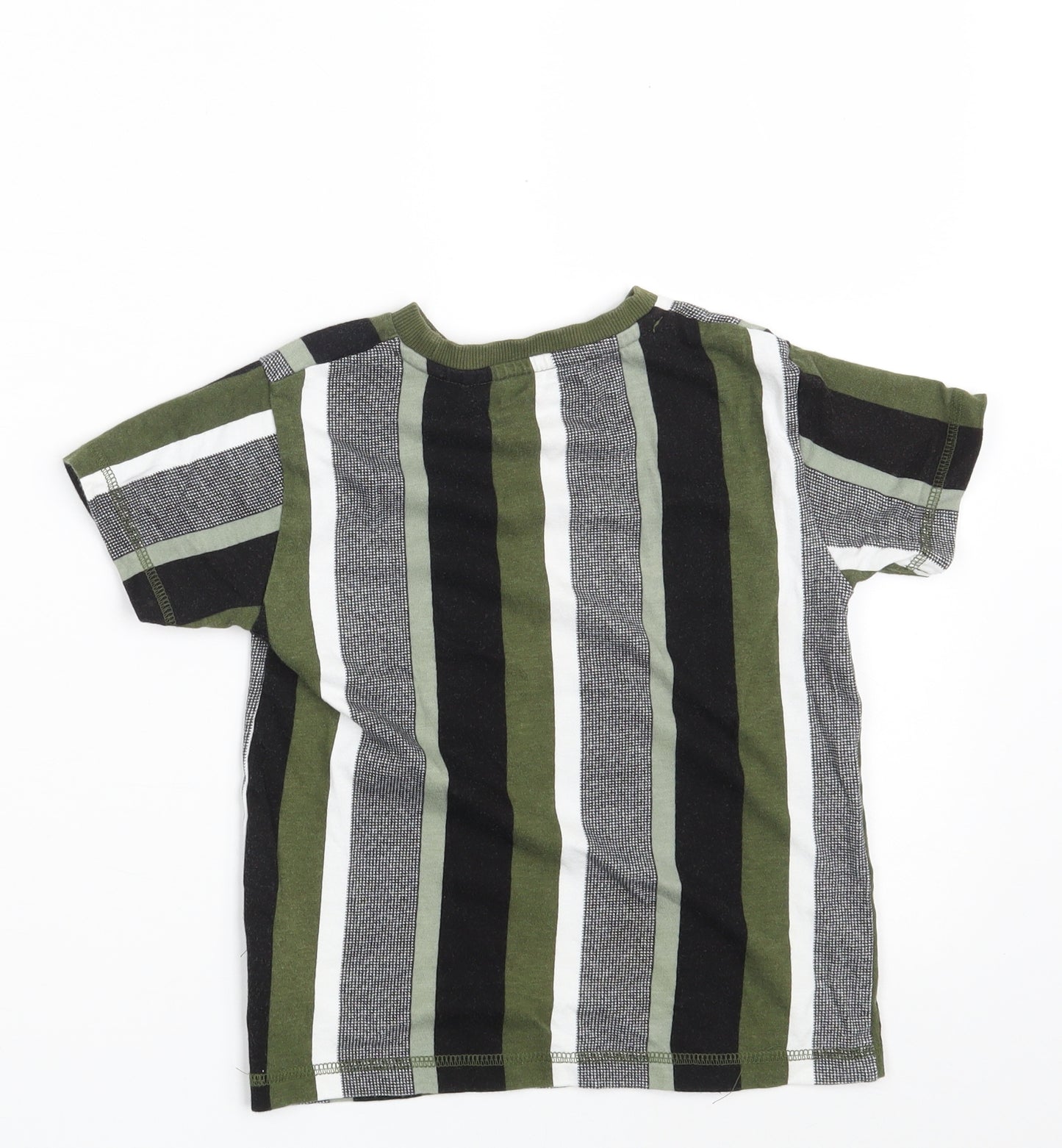 NEXT Boys Multicoloured Striped 100% Cotton Basic T-Shirt Size 4-5 Years Round Neck