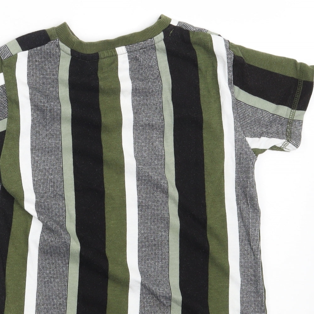 NEXT Boys Multicoloured Striped 100% Cotton Basic T-Shirt Size 4-5 Years Round Neck