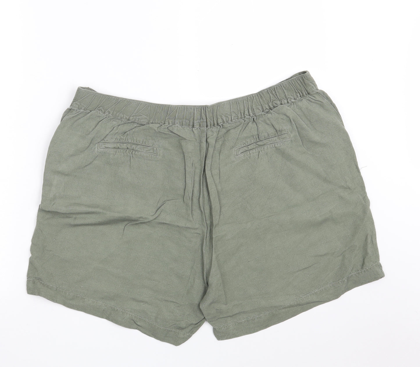 Dunnes Stores Womens Green  Linen Sweat Shorts Size 18 L4 in Regular Zip