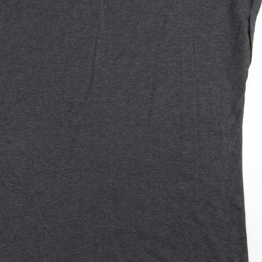 NEXT Womens Grey  Cotton Basic T-Shirt Size 18 Boat Neck - CAP SLEEVE
