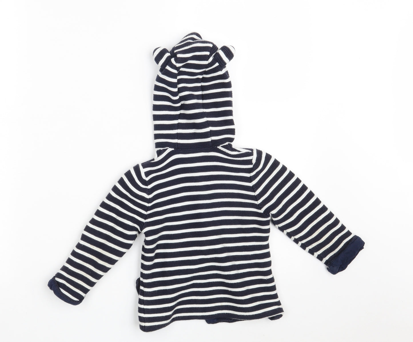 TU Baby Blue Striped 100% Cotton Cardigan Jumper Size 12-18 Months  Button