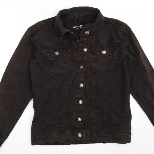 Boohoo Womens Brown   Jacket Coat Size 10  Button