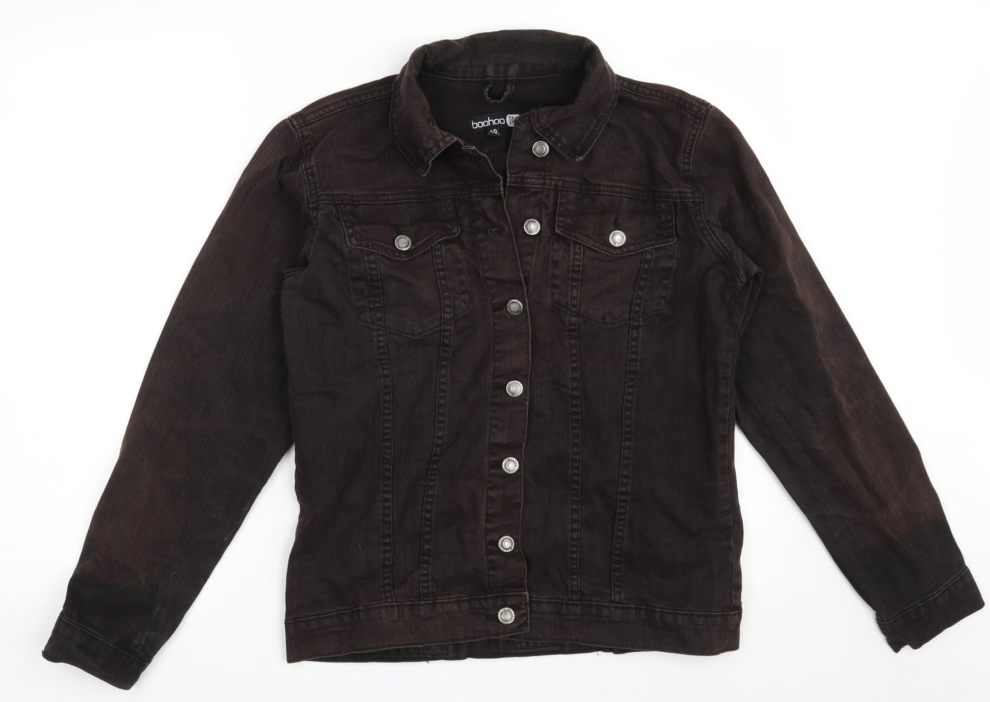 Boohoo Womens Brown   Jacket Coat Size 10  Button
