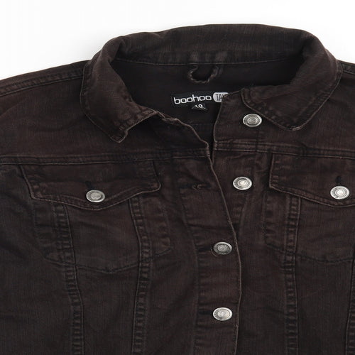 Boohoo Womens Brown   Jacket Coat Size 10  Button