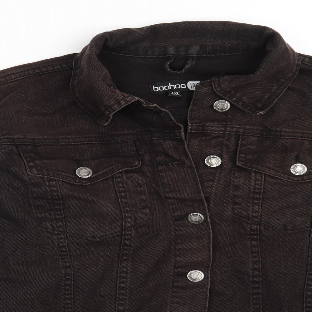 Boohoo Womens Brown   Jacket Coat Size 10  Button